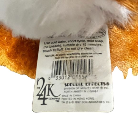 Vintage 24K Polar Puff Realistic Plush Red Fox 12” Tag Attached 1992 Animal - Picture 14 of 16